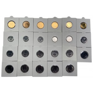 PRL - zestaw 23 sztuk menniczych monet w holderach 1980-1988