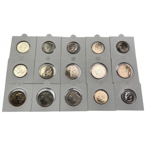 PRL - zestaw 15 sztuk menniczych monet w holderach 1967-1984- miedzionikiel