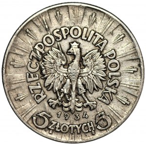 II RP - 5 złotych 1934 Piłsudski z napisem PROBA