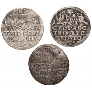 Zygmunt III Waza (1586-1632) - zestaw 3 sztuk Trojaków 1620-1622