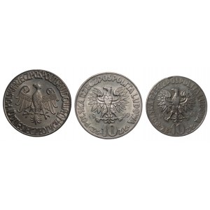 PRL - 10 złotych 1964 PRÓBA oraz 2 x 10 złotych 1959-1967