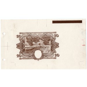 10 złoty 1928 - Próba kolorystyczna - rysunek główny (bez orła i klauzuli- jeszcze nie zatwierdzona)