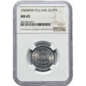 PRL - 1 złoty 1965 - NGC MS 65