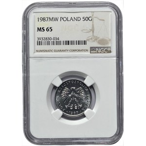 PRL - 50 groszy 1987 - NGC MS65