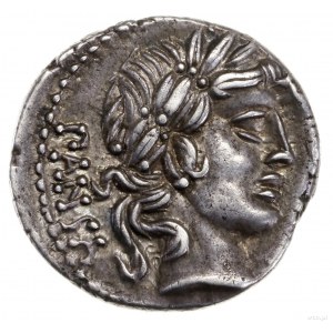 Denar, 90 pne, mennica Rzym; Aw: Głowa Apollina w wieńc...