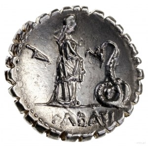 Denar serratus, 64 pne, mennica Rzym; Aw: Głowa Junony ...