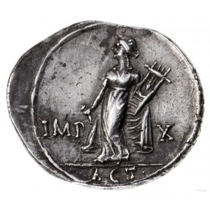Denar, 15–13 pne, mennica Rzym; Aw: Głowa Oktawiana w p...