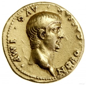 Aureus, 57–58, mennica Rzym; Aw: Głowa cesarza w prawo,...