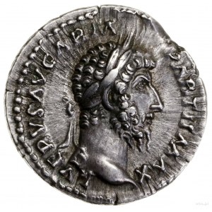Denar, 165–166, mennica Rzym; Aw: Głowa cesarza w prawo...