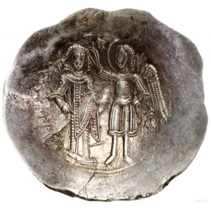 Aspron trachy, 1185–1195, mennica Konstantynopol; Aw: M...