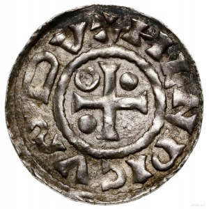 Denar, 985–995, mennica Ratyzbona, mincerz Sigu; Aw: Kr...