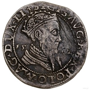 Trojak, 1562, mennica Wilno; moneta z popiersiem króla,...