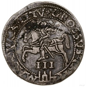 Trojak, 1562, mennica Wilno; moneta z popiersiem króla,...