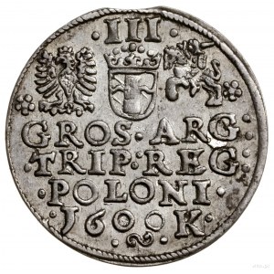 Trojak, 1600, mennica Kraków; popiersie króla w lewo; I...