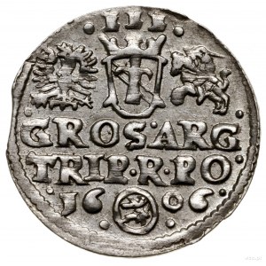 Trojak, 1606, mennica Kraków; u dołu pełna data rozdzie...