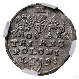 Trojak, 1598, mennica Lublin; na rewersie litera L z le...