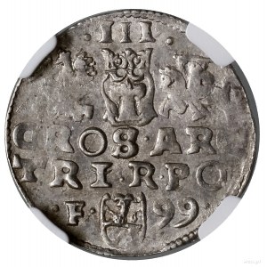 Trojak, 1599, mennica Wschowa; kryza wachlarzowata; Ige...