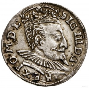 Trojak, 1596, mennica Wilno; mała głowa króla, nominał ...
