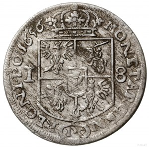 Ort, 1656, mennica Kraków; na awersie CASIM, I - T (min...