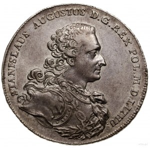 Talar, 1766, mennica Warszawa; Aw: Popiersie króla w zb...