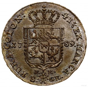 Dwuzłotówka (8 groszy), 1789 EB, mennica Warszawa; z li...