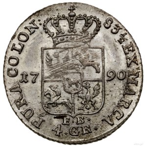 Złotówka (4 grosze), 1790 EB, mennica Warszawa; litery ...