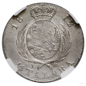 1/3 thaler (two-zloty), 1812, Warsaw; with letters I ...
