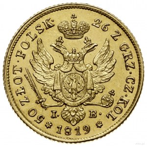 50 złotych, 1819 IB, Warszawa; Aw: Głowa cara w prawo i...