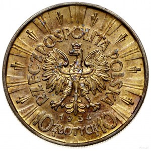 10 złotych, 1934, Warszawa; Józef Piłsudski; Kop. 3002 ...