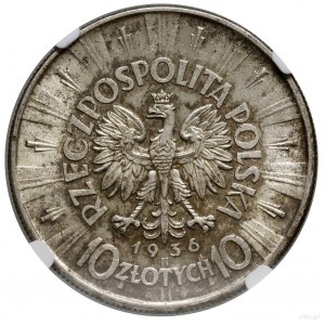 10 złotych, 1936, Warszawa; Józef Piłsudski: Kop. 3004,...
