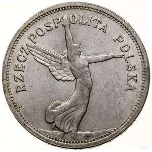 5 złotych, 1928, Bruksela; odmiana bez znaku mennicy za...