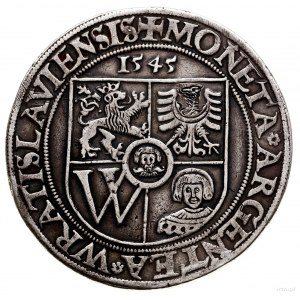 FALS! Talar, 1545, Wrocław; Aw: Pięciopolowa tarcza herbowa m...