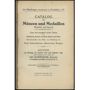 Leo Hamburger, Catalog Münzen und Medaillen Mittelalter...