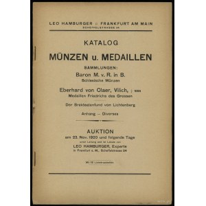 Leo Hamburger, Auktions-Katalog Münzen u. Medaillen. Sa...