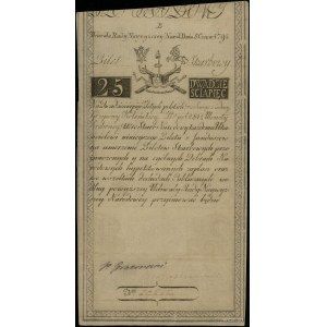 25 złotych, 8.06.1794; seria B, numeracja 29242, papier...