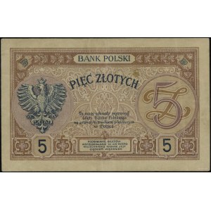 5 złotych, 28.02.1919; seria jednocyfrowa 6.A., numerac...
