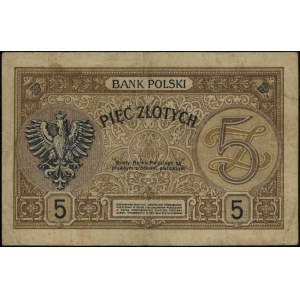 5 złotych, 15.07.1924; seria II EM–B, numeracja 538141;...
