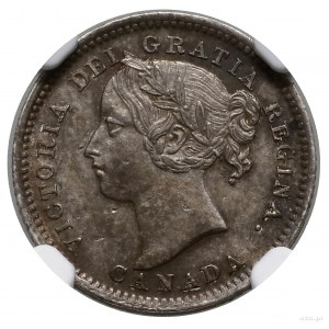 10 centów, 1900, mennica Londyn; KM 3; moneta w pudełku...