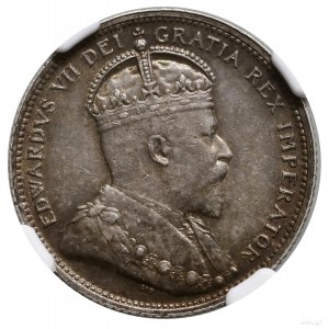 25 centów, 1907, mennica Londyn; KM 11; bardzo ładna mo...