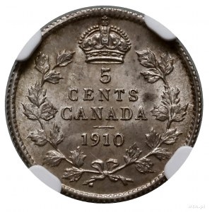 5 centów, 1910, mennica Londyn; KM 13; bardzo ładna mon...