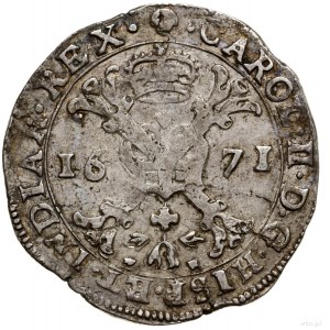 Brabancja; 1/2 patagona, 1671, mennica Bruksela; Delmon...