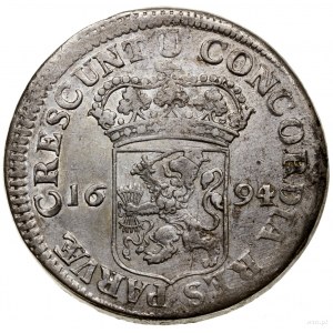 Talar (Zilveren dukaat), 1694; Aw: Rycerz stojący w pra...