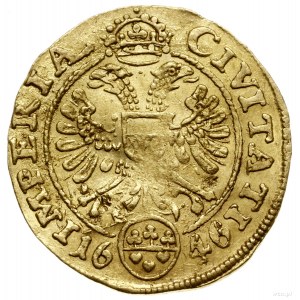 Dukat, 1646; Aw: Postać władcy w koronie, trzymającego ...