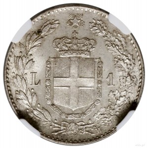 1 lir, 1887 M, mennica Mediolan; Gnecchi 1, KM 24, Paga...