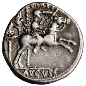 Denar, 8 pne, Lugdunum (Lyon); Aw: Głowa cesarza w wień...