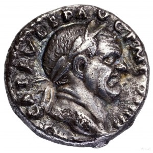 Denar, 72–73, Rzym; Aw: Głowa cesarza w wieńcu laurowym...