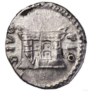 Denar pośmiertny, po 161, Rzym; Aw: Głowa cesarza w pra...