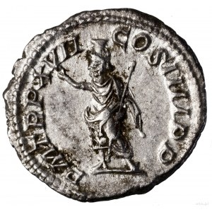 Denar, 214, Rzym; Aw: Głowa cesarza w wieńcu laurowym w...
