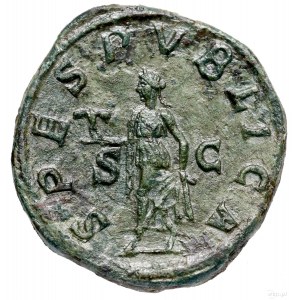 Sestercja, 231–235, Rzym; Aw: Głowa cesarza w wieńcu la...