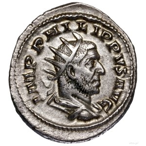 Antoninian, 248, Rzym; Aw: Popiersie cesarza w koronie ...